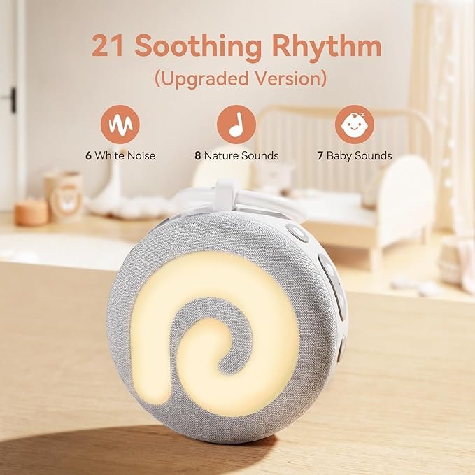 White Noise Machine, Baby White Noise with 21 Soothing Sounds, Sleep Aid for Children and Adults