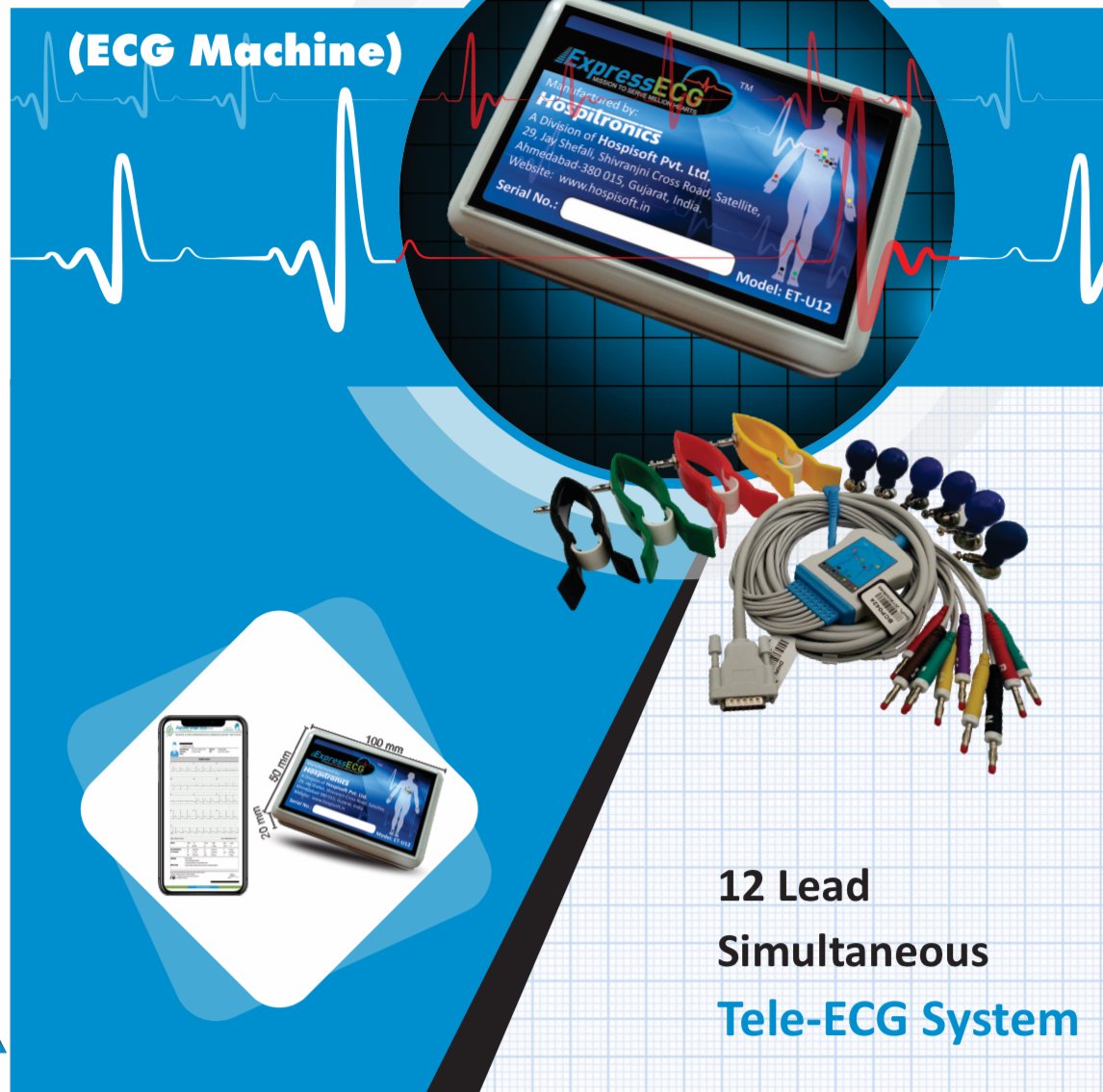 Hospitronics Tele ECG Patient Monitor Machine (ET-U12)