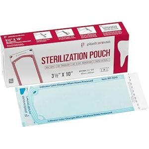 Self Sealing Sterilization Pouches - Latex-Free, Color Changing Indicator (200 Count) by PlastCare USA