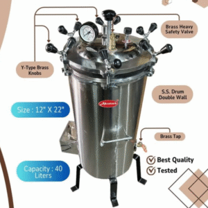 Double wall 40Litres vertical Autoclave Automation Grade Manual