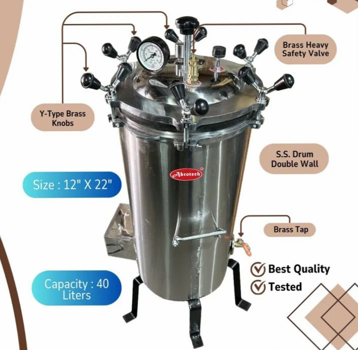 Double wall 40Litres vertical Autoclave Automation Grade Manual