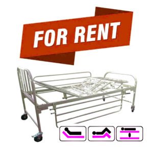 Three Function Hospital adjustable Bed Manual Local  (Rent)(Deposit Rs.100,000)