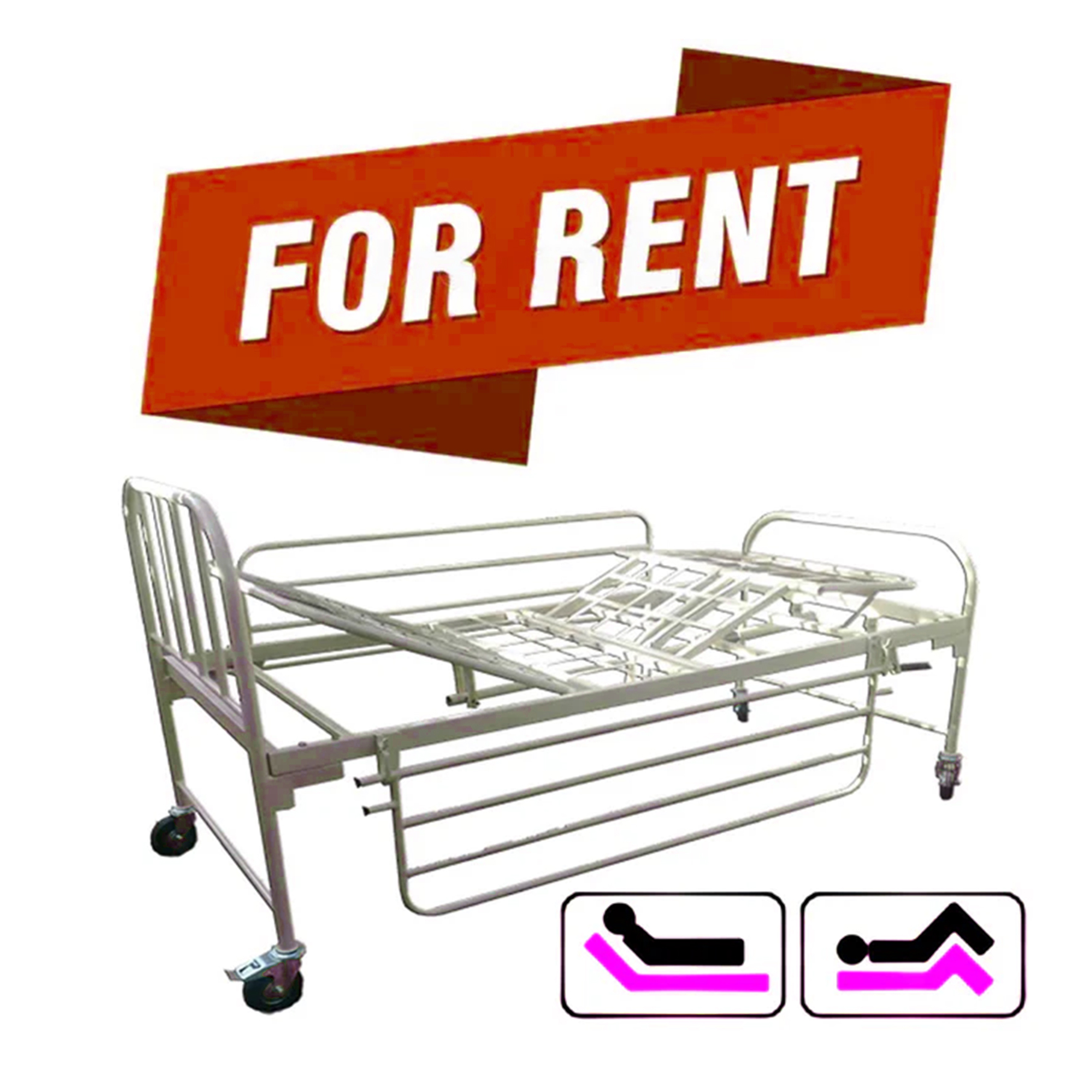 Two Function Hospital adjustable Bed Manual Local (Rent)(Deposit Rs.80,000)