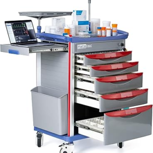 Imported Medical Crash Cart with Emergency Accessories