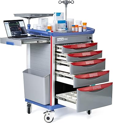 Imported Medical Crash Cart with Emergency Accessories