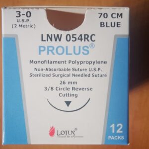 Lotus Prolus surgical sutures Non-absorbable, blue monofilament polypropylene LNW 054RC