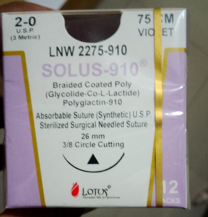 Lotus Solus-910® surgical sutures, absorbable, synthetic braided sutures LNW2275-910