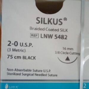 Lotus Silkus Black Braided Silk Suture, REF LNW 5482