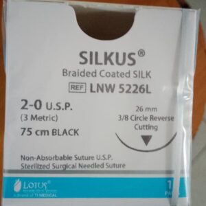 Lotus Silkus Braided Coated Silk Surgical Suture REF LNW 5226L