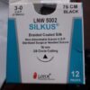 Lotus Silkus LNW 5002 Black Braided Coated Silk Non-Absorbable Suture REF LNW 5002