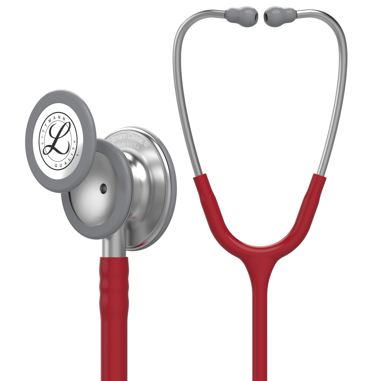 Littmann® Classic III™ Stethoscope 5627 Standard-Finish Chestpiece Burgundy Tube 27 in