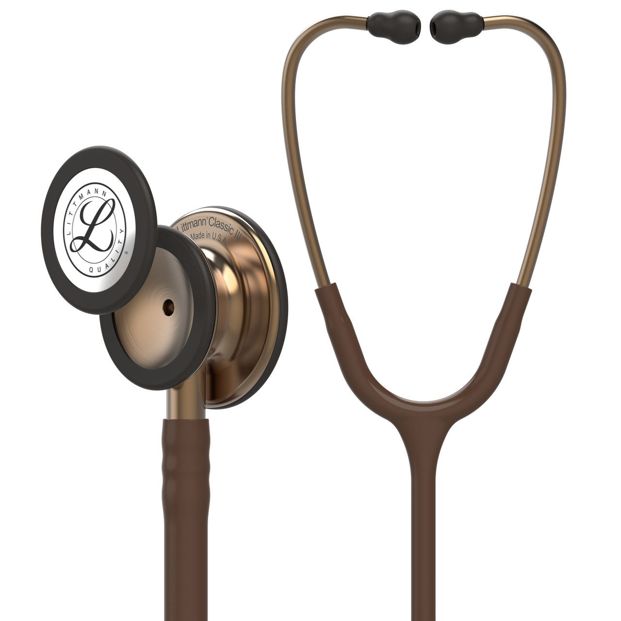 Littmann® Classic III™ Monitoring Stethoscope  5809 Copper-Finish Chestpiece  Chocolate Tube  27 in