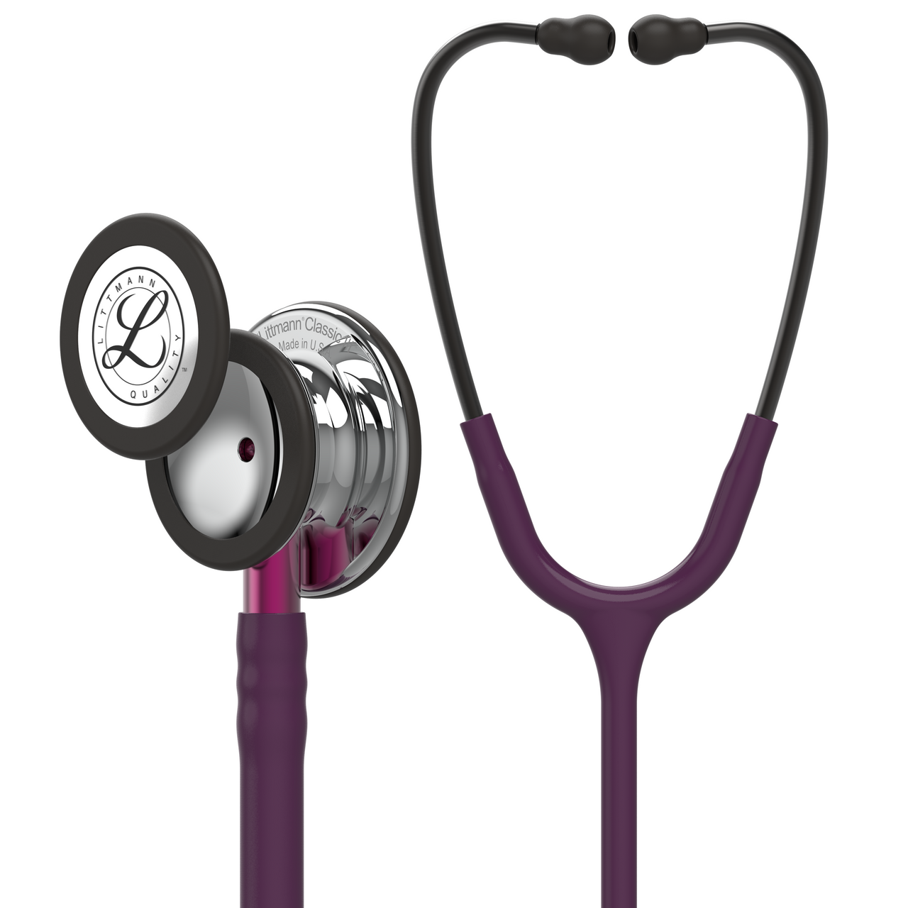 Littmann® Classic III™ Stethoscope Mirror Finish Chestpiece Plum Tube Pink Stem and Smoke Headset 5960