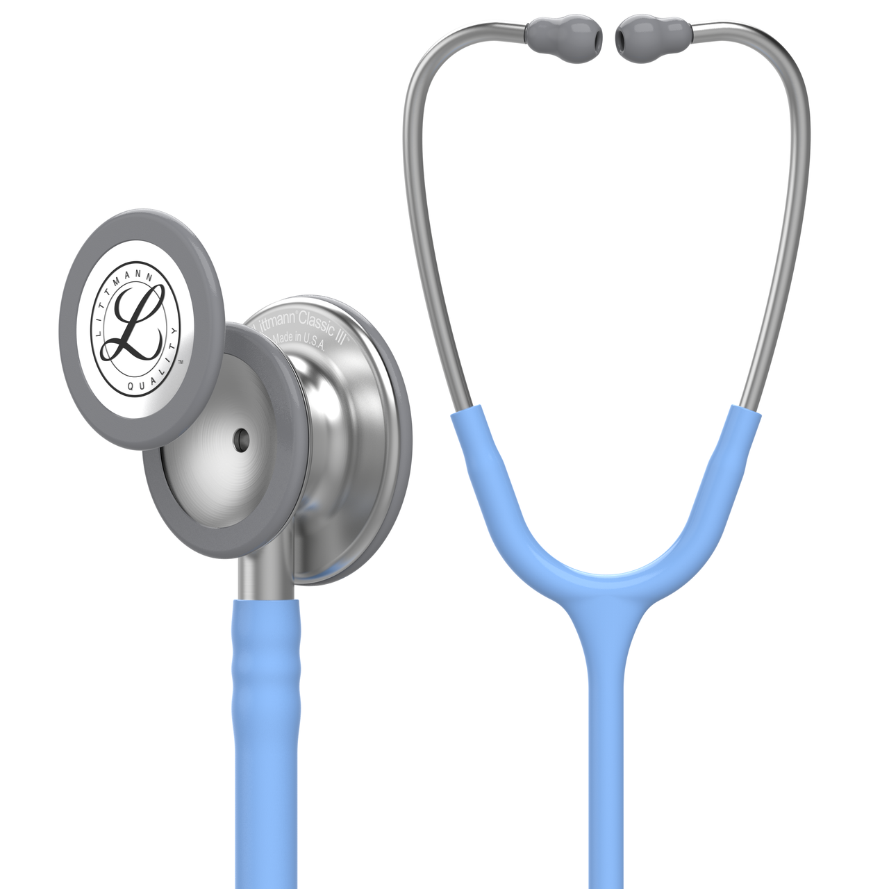Littmann® Classic III™ Stethoscope 5630 Standard Finish Chestpiece Ceil Blue Tube 27 in